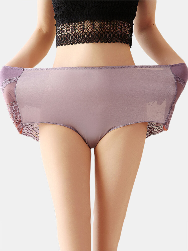 Plus Size High Waist Cotton Lace Panty - Smooth, Comfy, Breathable Main image