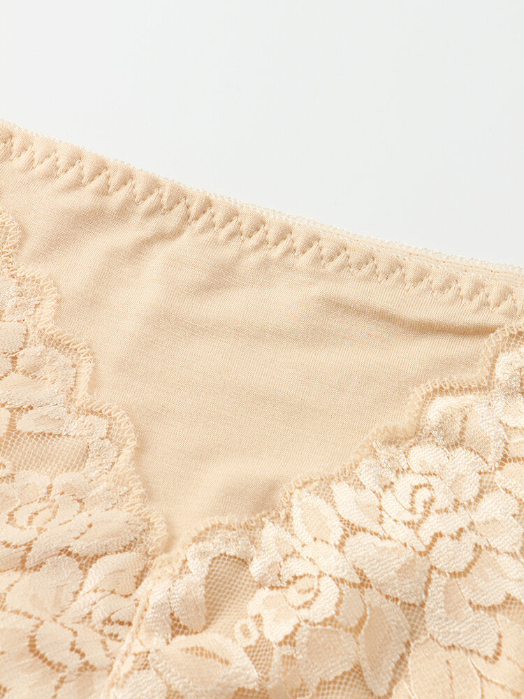 Women's Lace Trim Modal Silk Seamless Antibacterial Panties Secondary image