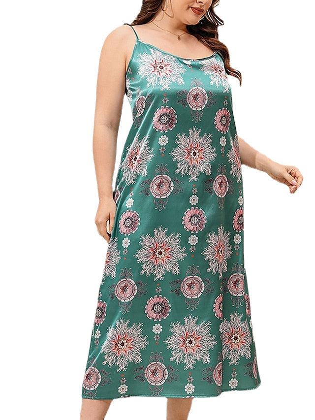 Women's Summer Dress Slip Dress Midi Dress Sexy Casual Print Graphic Strap Party Home