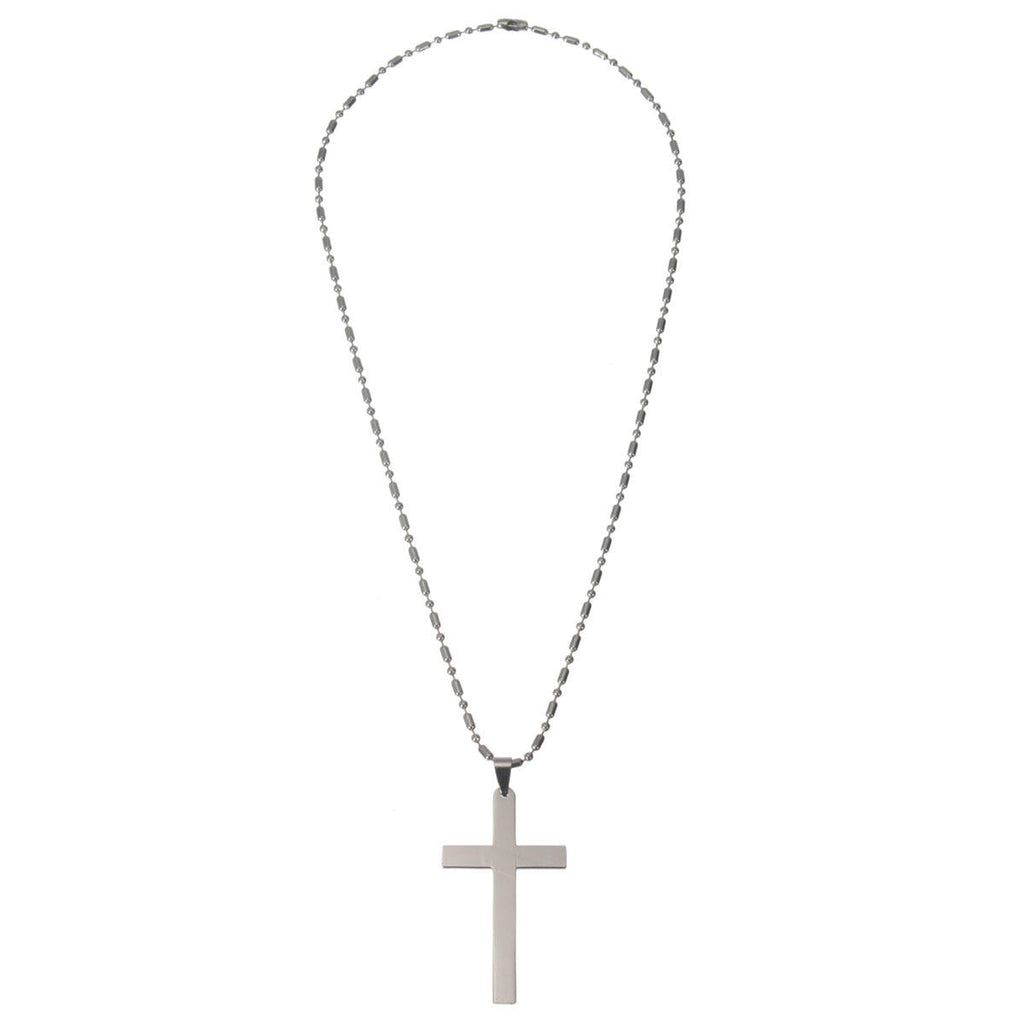 20" Stainless Steel Chain Cross Silver Pendant Necklace Jewelry Christmas Gift