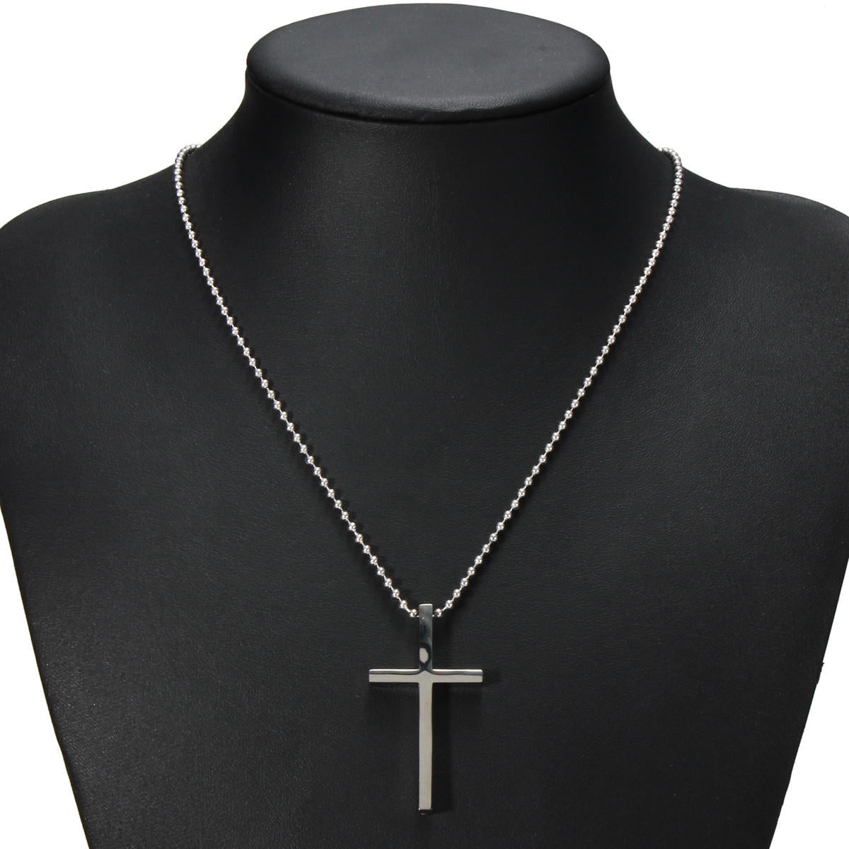 20" Stainless Steel Chain Cross Silver Pendant Necklace Jewelry Christmas Gift Secondary image
