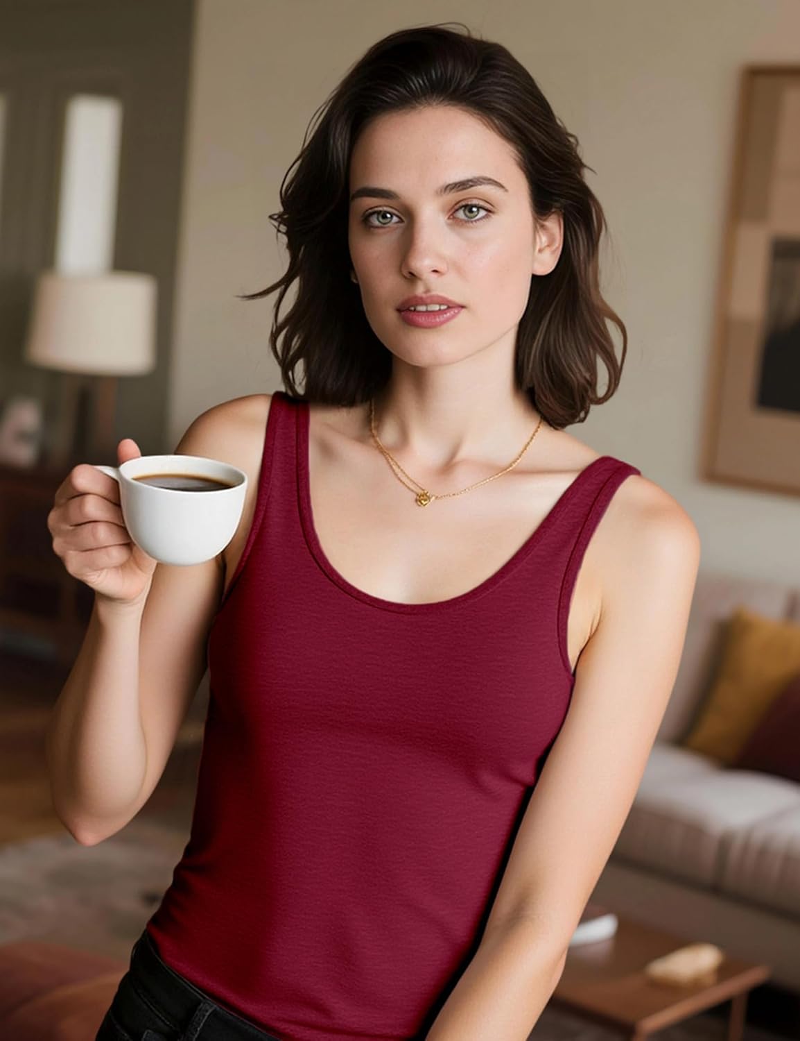 Alizeal 3 Pcs Women's Basic Solid Camisole Stretch Casual Tank Tops