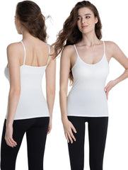 Camisole Tank Top for Women with Built-in Padded Shelf Bra Support,Spaghetti Strap Layering Camis, Basic Undershirt