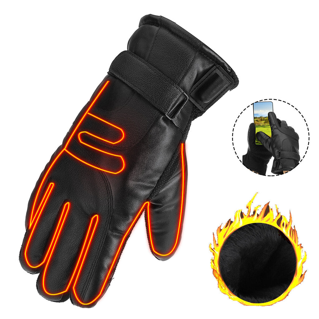 1 Pair Winter Heated Gloves USB Rechargeable Electric Thermal Insulated Gloves for Winter Sports Climbing Cycling