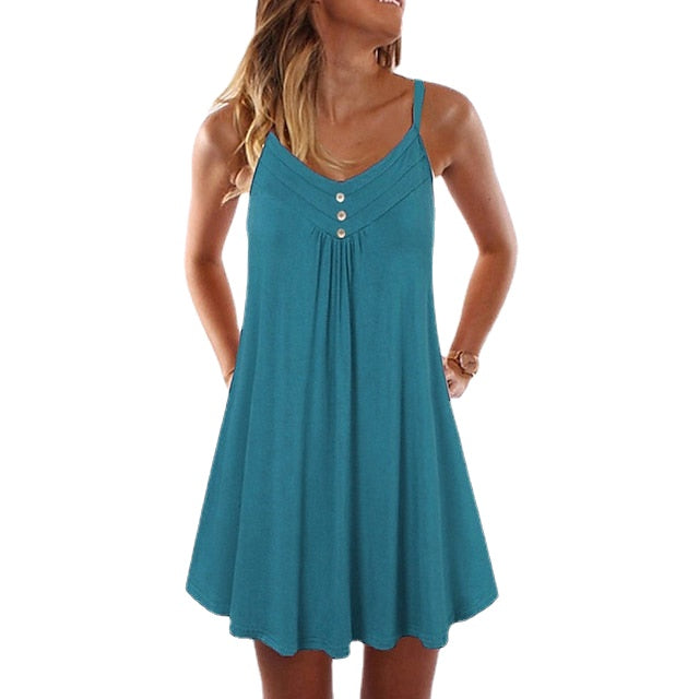 Women's Cotton Blend Sleeveless Nightgown - Soft, Comfortable Pajamas for Spring/Summer
