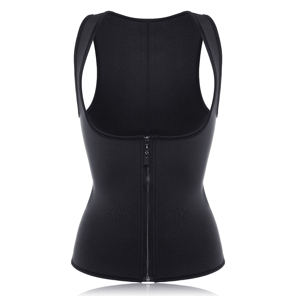 Women Front Zip Sports Trainer Cincher Corset Waist Shapewear Vest Plus Size Polyester Neoprene Vest