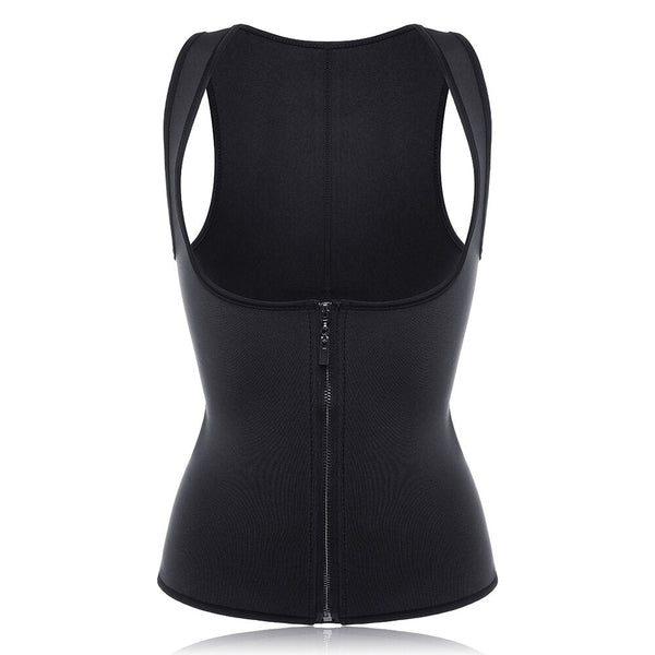 Women Front Zip Sports Trainer Cincher Corset Waist Shapewear Vest Plus Size Polyester Neoprene Vest