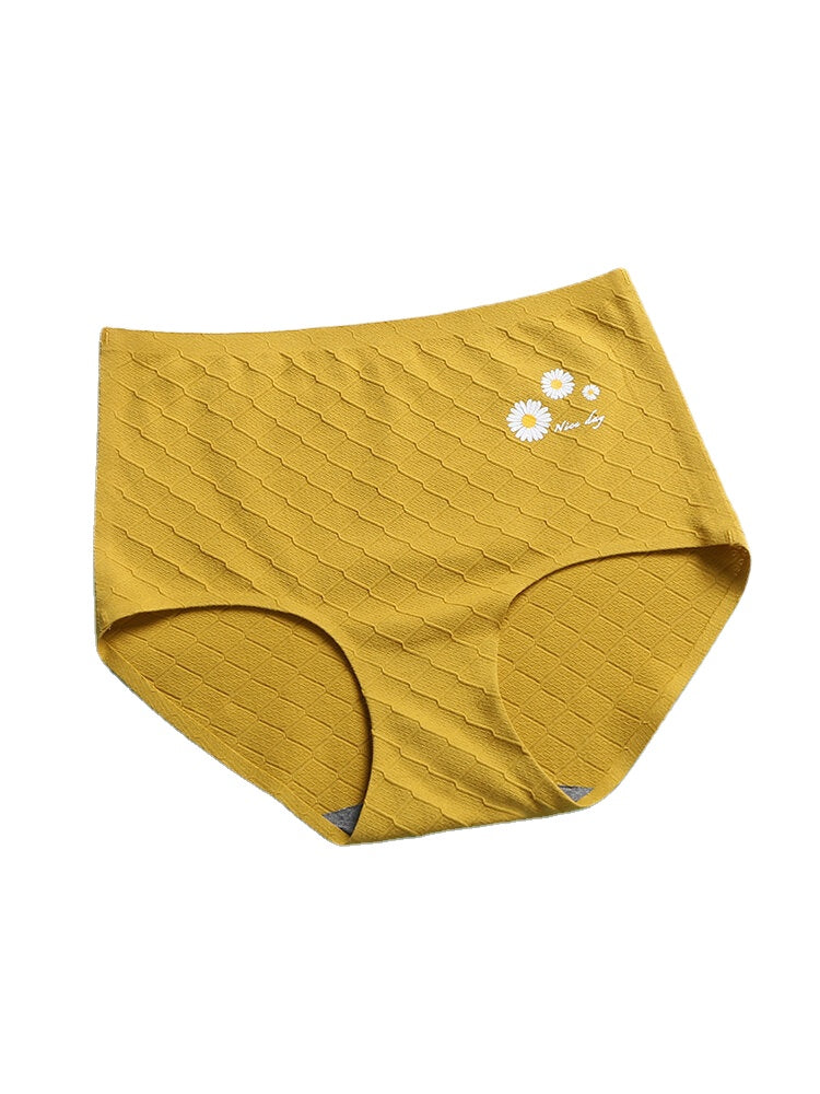 Women's Daisy Print Graphene Antibacterial High Waist Cotton Panties