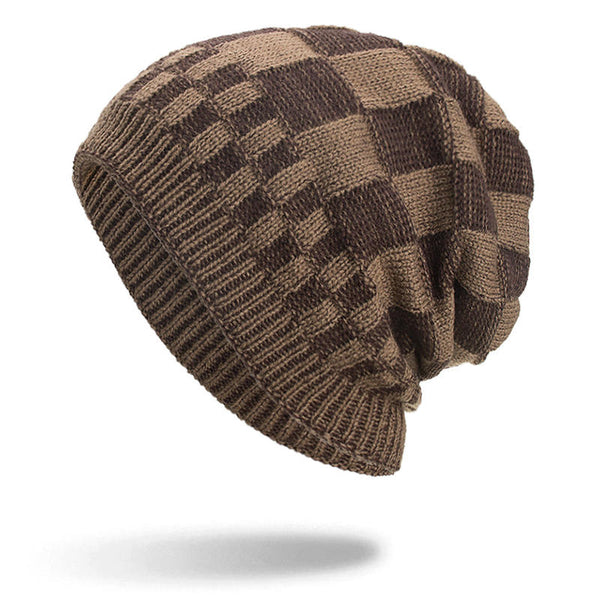 Winter Warm Coral Fleece Thicken Beanie Caps Outdoor Double Layers Knitted Hat