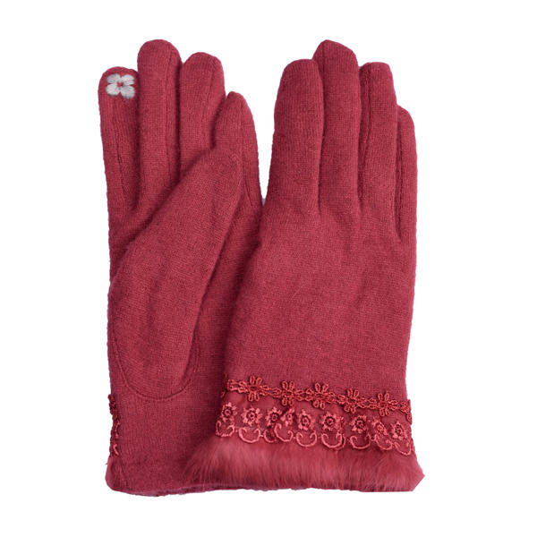 Elegant Women's Wool Gloves - Warm, Windproof, Full Finger Design Main image