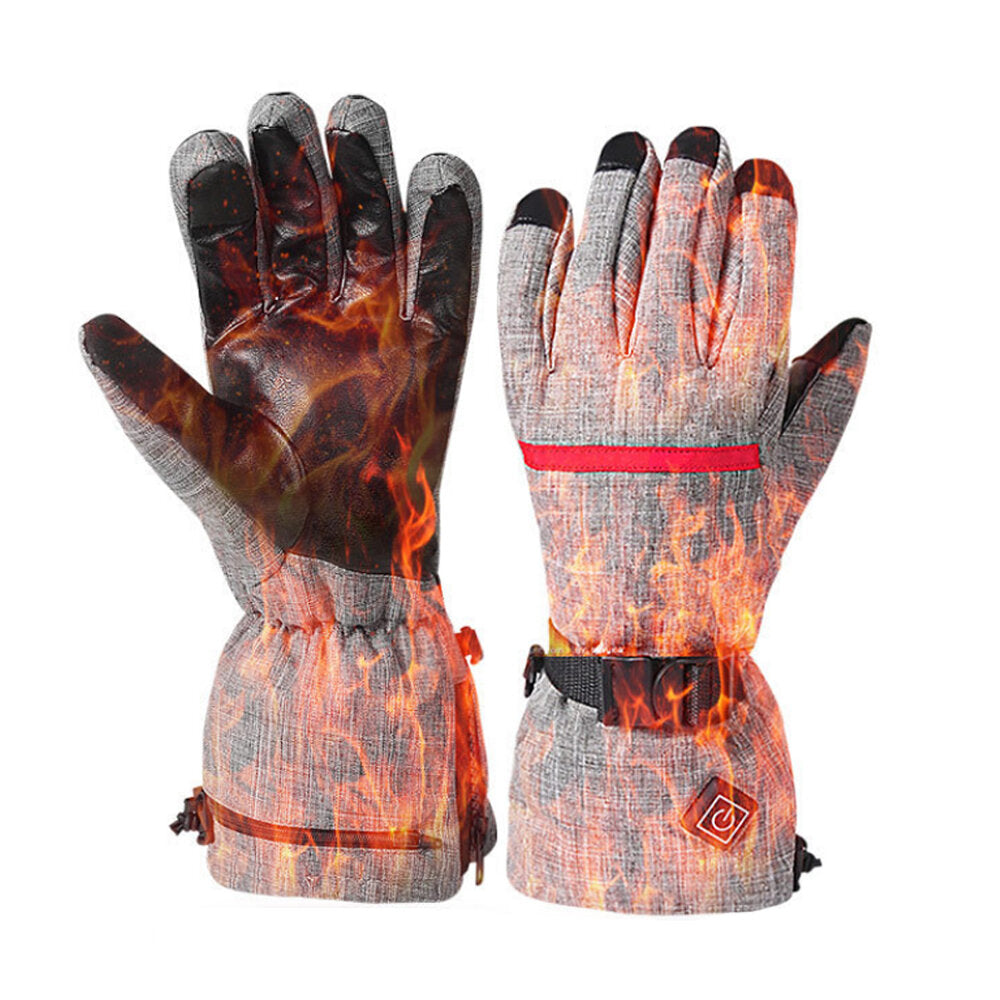 Motorcycle Heated Gloves Full Finger USB Charging 3 Gear Adjustable Touch Screen Skiing Gloves Waterproof Thermal Gloves Main image