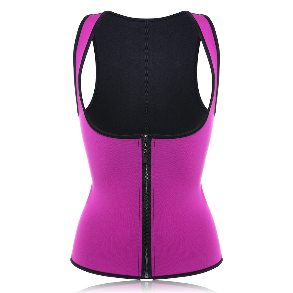 Women Front Zip Sports Trainer Cincher Corset Waist Shapewear Vest Plus Size Polyester Neoprene Vest