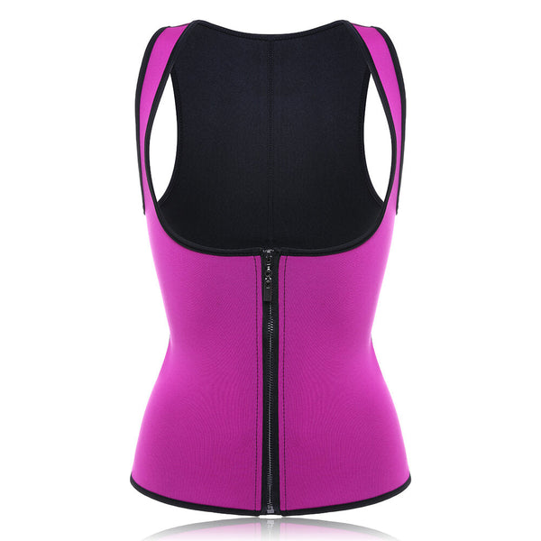 Women Front Zip Sports Trainer Cincher Corset Waist Shapewear Vest Plus Size Polyester Neoprene Vest