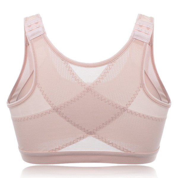 Front Closure Shockproof Adjustable Strap Buckle Yoga Sports Bra