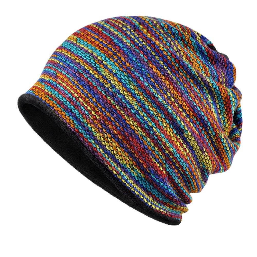 Unisex Velvet Warm Thick Outdoor Mixed Color Brimless Beanie Main image