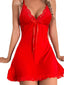 Women's Sexy Lace Backless Mini Strap Dress - Summer Party & Home Wear