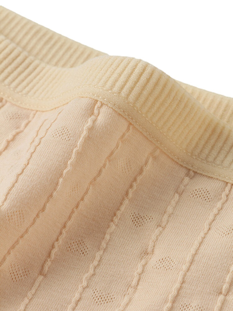 Women's Cotton Lace Trim Antibacterial Mid-Waist Panties