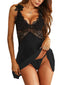 Women's Lace Mesh Backless Babydoll Lingerie with Bowknot