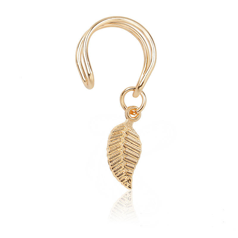 U Shaped Ear Clip Multicolor Leaf Pendant Single Earring Sweet Earring For Women Main image