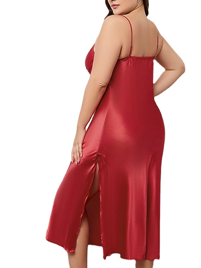 Women's Sexy Maxi Sheath Dress with Split Bow - Solid Color Party Slip Dress Secondary image