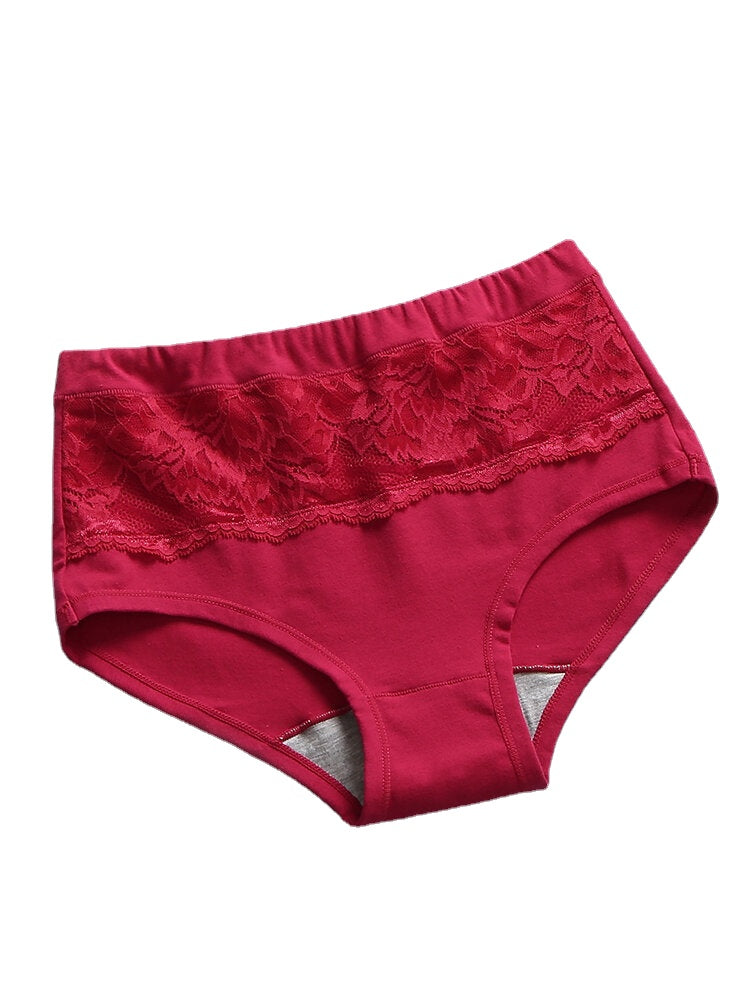 Women's Multi-Color Lace Cotton Mid Waist Breathable Antibacterial Panties