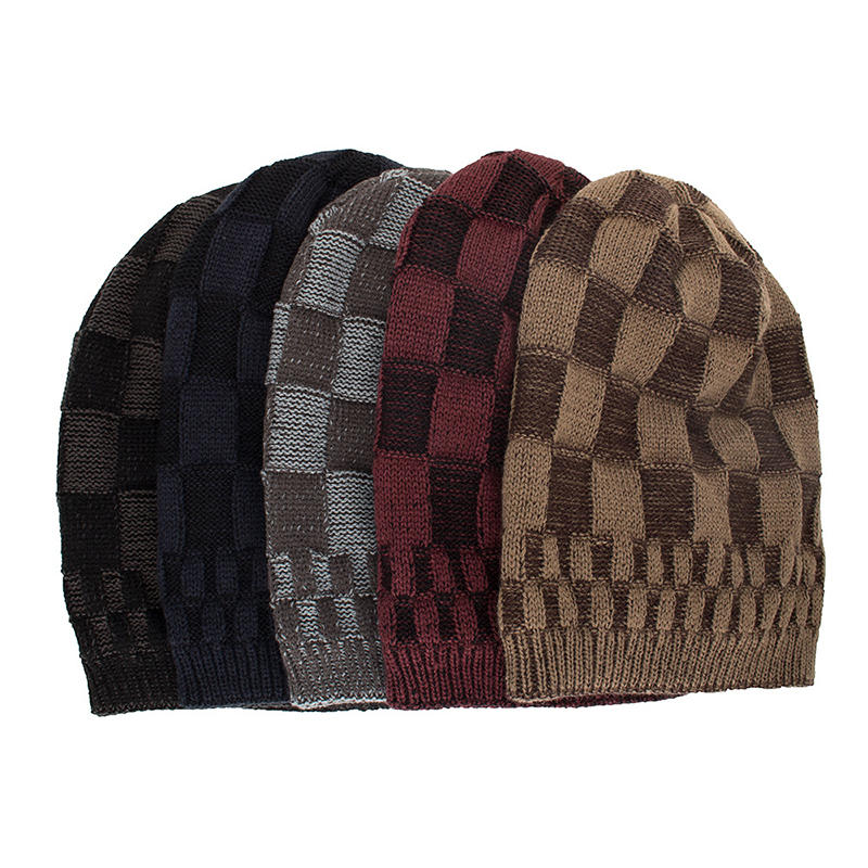 Winter Warm Coral Fleece Thicken Beanie Caps Outdoor Double Layers Knitted Hat
