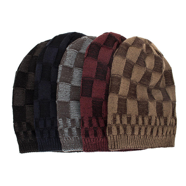 Winter Warm Coral Fleece Thicken Beanie Caps Outdoor Double Layers Knitted Hat
