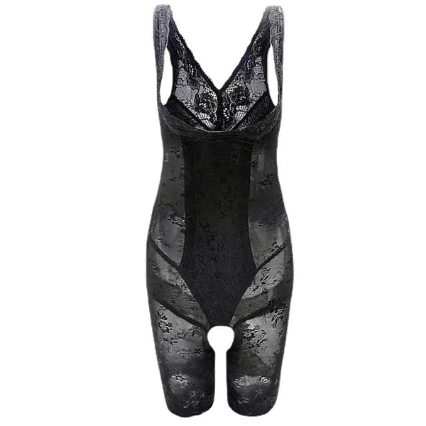 Womens Shapewear Firm Control Lace N Smooth Built-in Bra Body Shaper Fajas Crotch Lingerie Sexy Lace Bodysuit Deep V Teddy One Piece Lace Babydoll