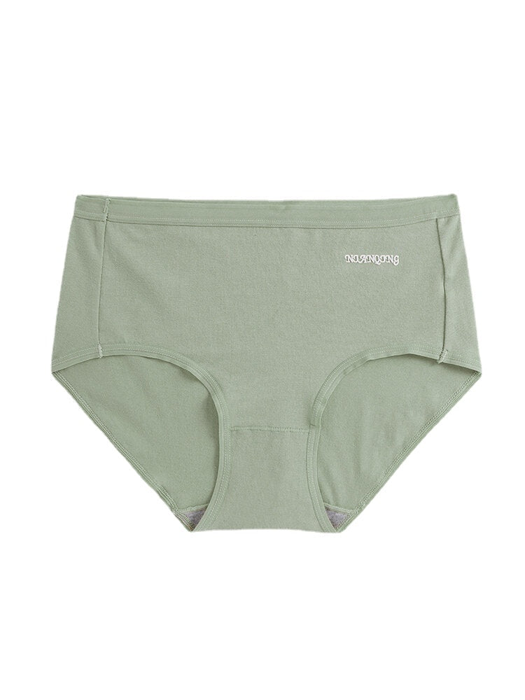 Women's Graphene Antibacterial Mid Waist Panties - Solid Color