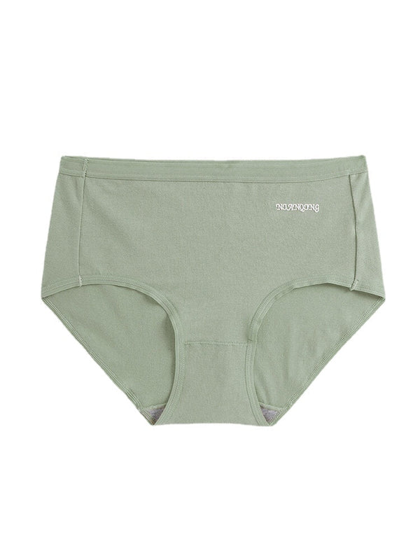 Women's Graphene Antibacterial Mid Waist Panties - Solid Color
