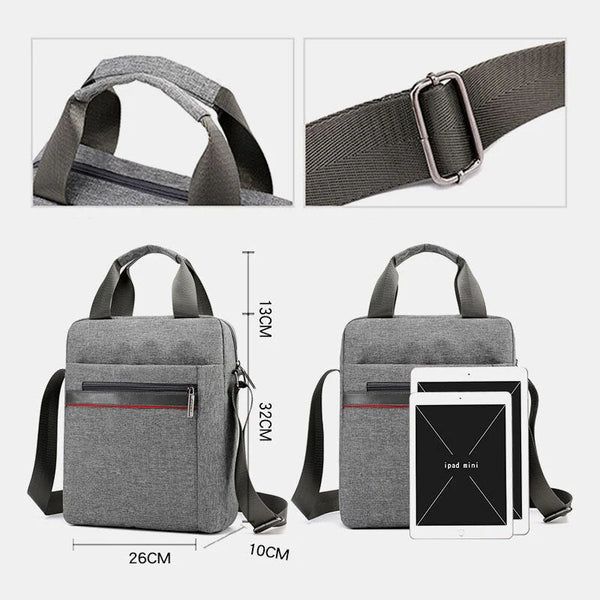 Men's Large Nylon Shoulder Bag for Outdoor Use