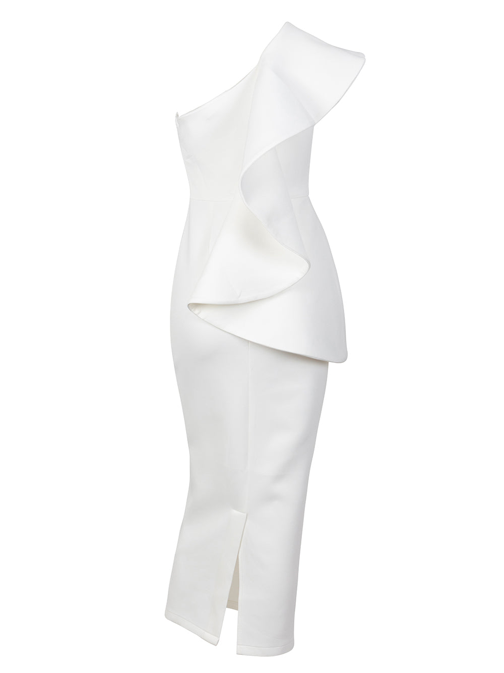 Sexy One-shoulder Ruffled Trim Strapless Slim Bodycon Party Dress Secondary image