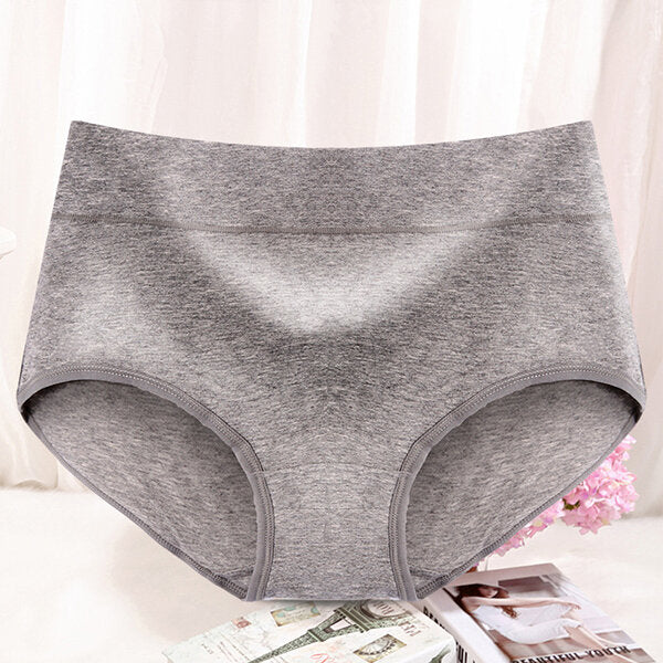 Soft Cotton Mid Waist Hip-Lifting Breathable Antibacterial Briefs