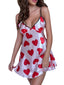 Women's Pajamas Nightgown Nighty Pjs Heart Comfort Sweet Home Satin Straps Sleeveless Backless Spring Summer Pink, Silk, V Wire