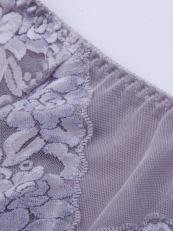Women's Floral Lace Mid-Rise Hip-Lifting Panties