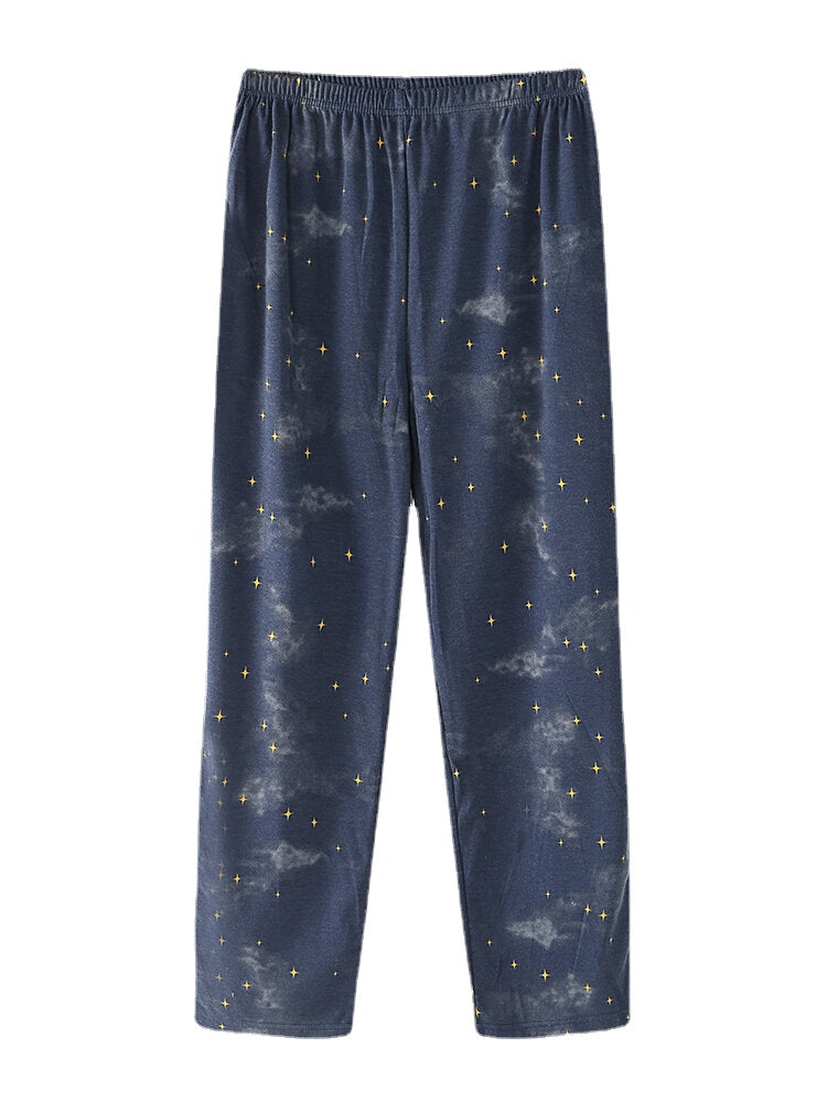 Women's Polar Bear & Starry Sky Pajama Set - Pullover Top & Elastic Waist Pants with Pockets