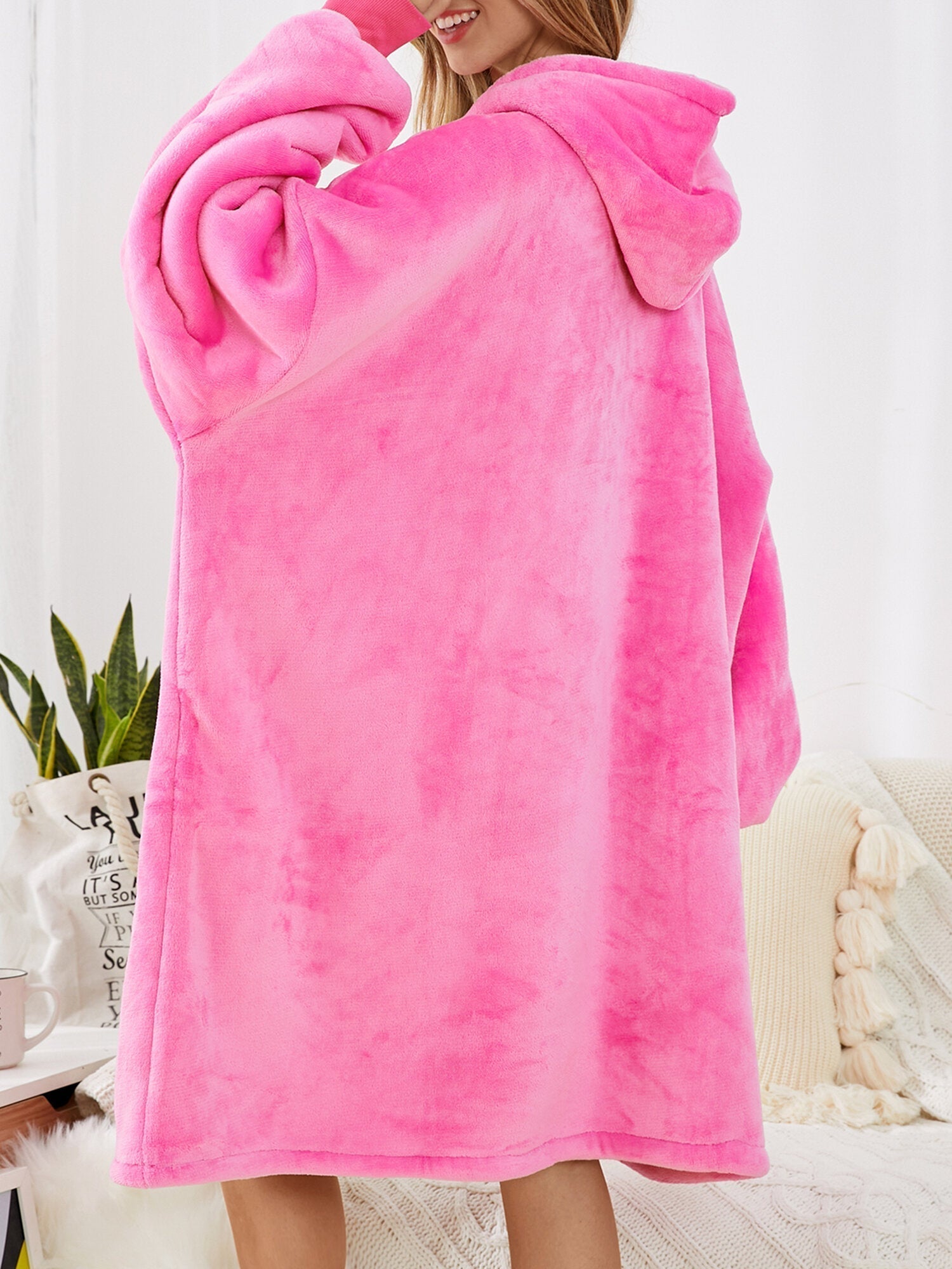 Women's Fleece Lined Blanket Hoodie - Winter Pullover Homewear