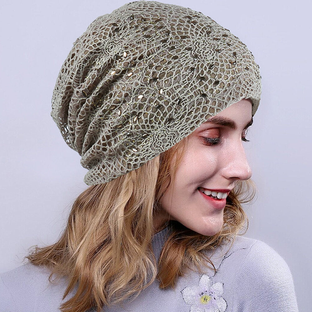 Breathable Knitting Cutout Beanie Hat Secondary image