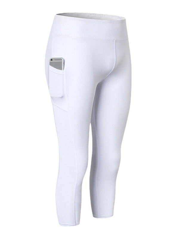 Soprt Women Solid Color Quick Dry Pocket High Waist Elasticity Yoga Pants