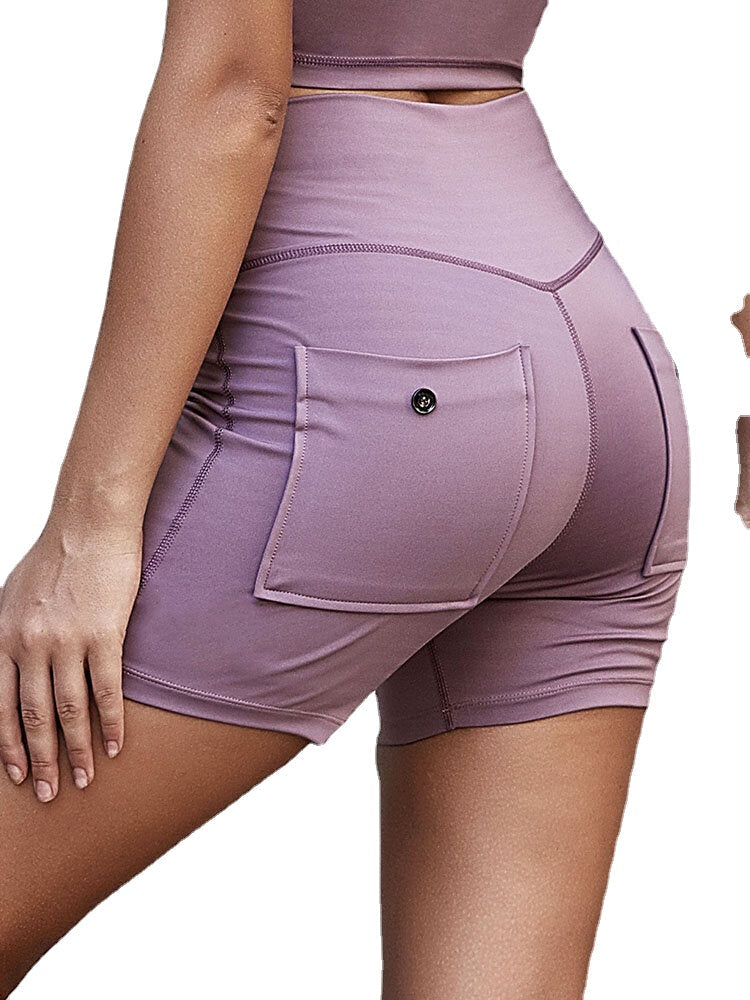 Solid Color Pocket Hip Lift High Waist Yoga Leggings Main image