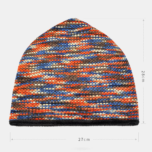 Unisex Velvet Warm Thick Outdoor Mixed Color Brimless Beanie