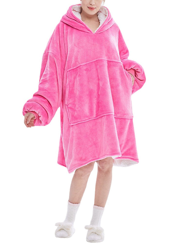 Women's Fleece Lined Blanket Hoodie - Winter Pullover Homewear