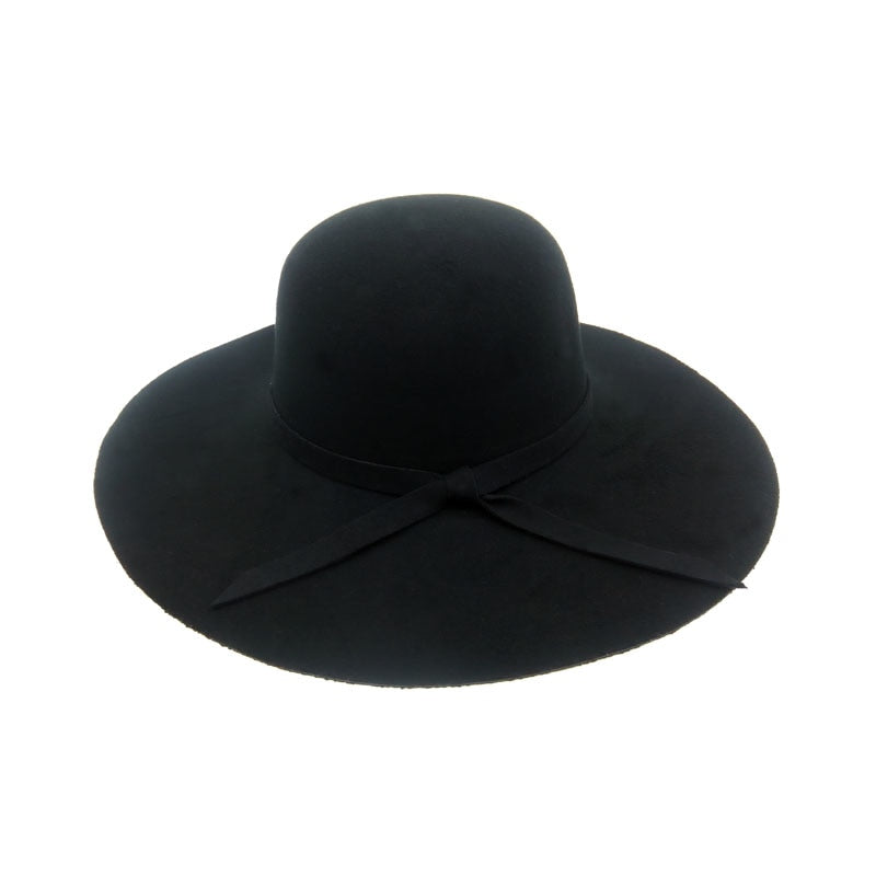 Autumn Winter Summer Fashion Fedoras Vintage Pure Women'S Beach Sun Hat Female Waves Large Brim Sunbonnet Lady Secondary image