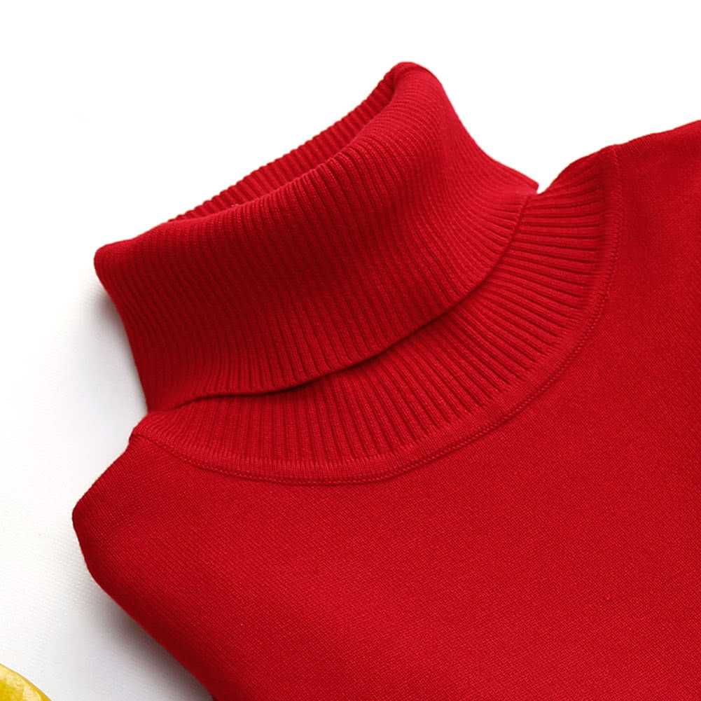 Women's Winter Turtle Neck Ribbed Knit Sweater Pullover