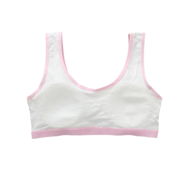 Comfortable Breathable Girls' Cartoon Pattern Cotton Underwear With Training Bra