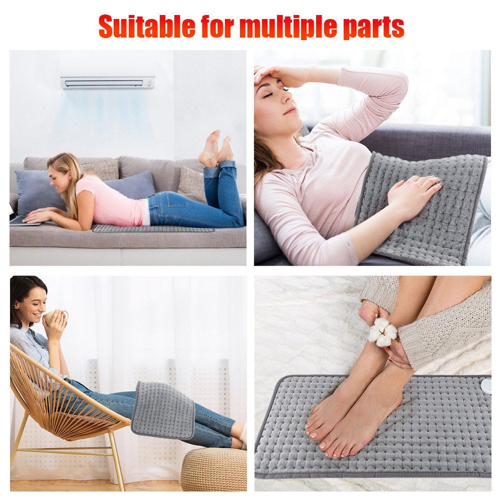 Heating Pad for Back Pain Cramp Relief 11.8x23.6 Inch Electric Shoulder Neck 10 Temp Levels