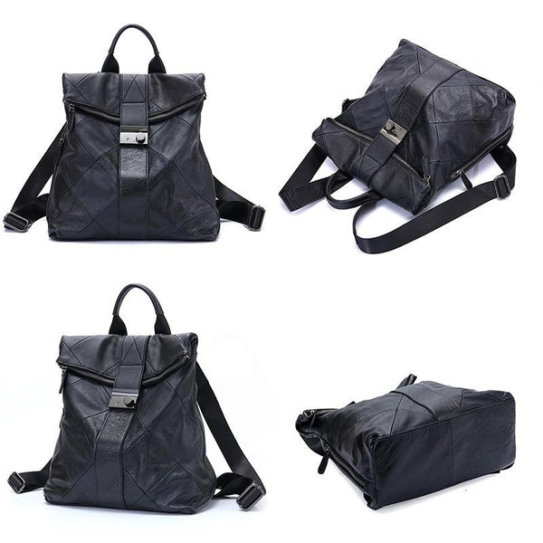 Large Capactiy Anti-theft Women's Leather Backpack For Daily Use
