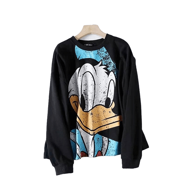 Casual Black Pink Lion King Print Women Hoodies Long Sleeve O Neck Ladies Sweatshirt Pullover