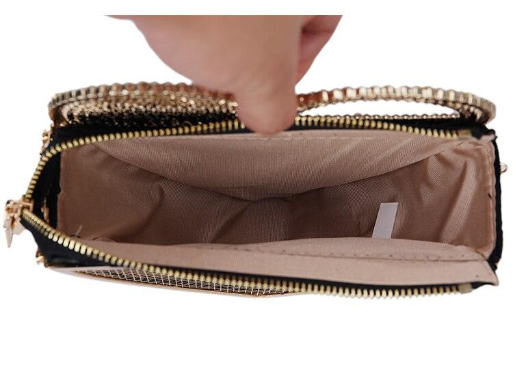Luxury Stylish Ladies' Heart Shaped Rhinestones Clutch Bag With Metal Shoulder Chain Secondary image