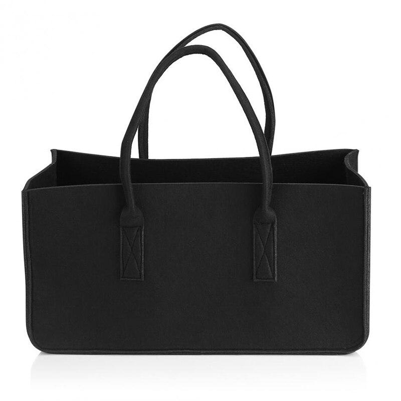 Casual Black Felt Bag For Firewood Household Items Secondary image